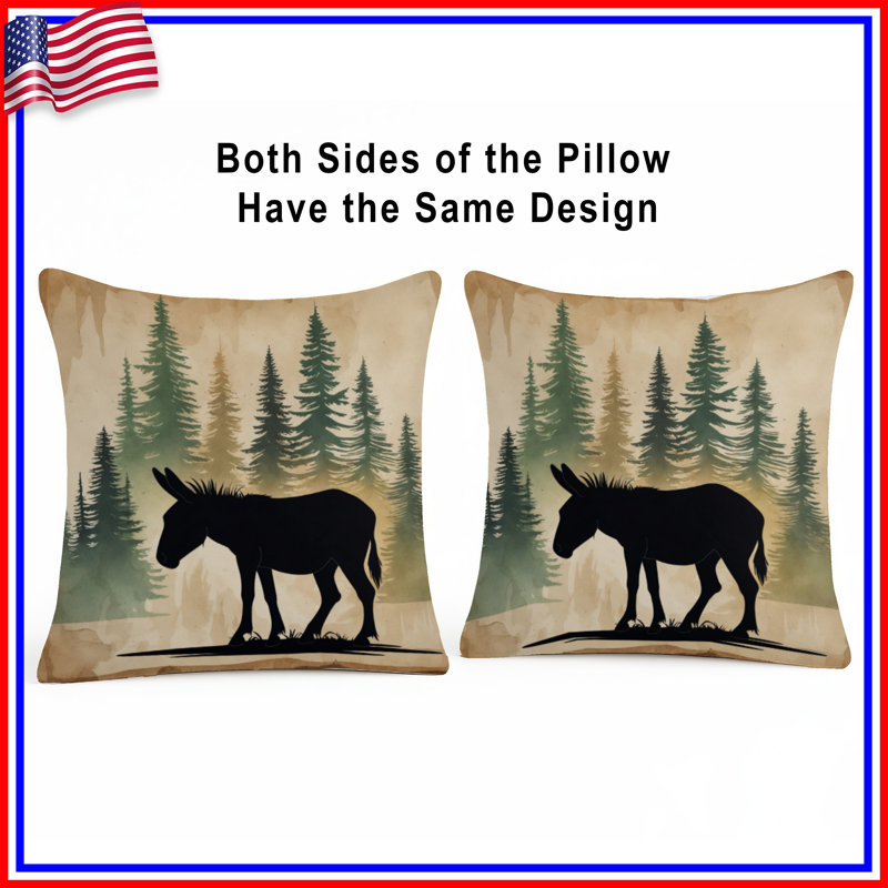 Coussins décoratifs Donkey Silhouette, 20 po x 20 po