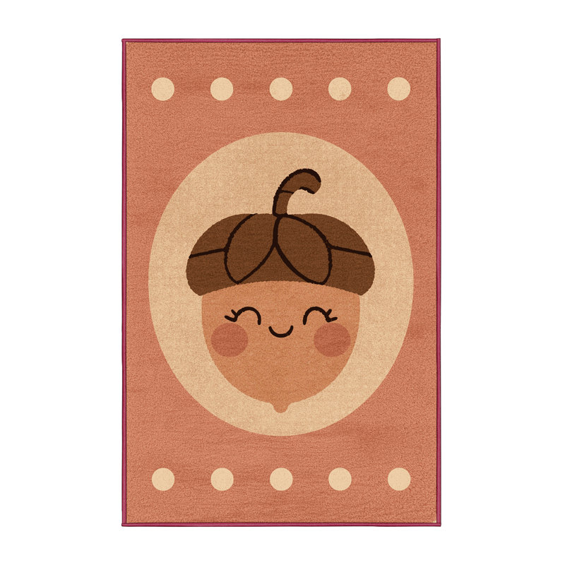 Soft Plush Faulk Thanksgiving Modern & Contemporary Abstract Area Rug in Brown – Rose Binding, 5x7