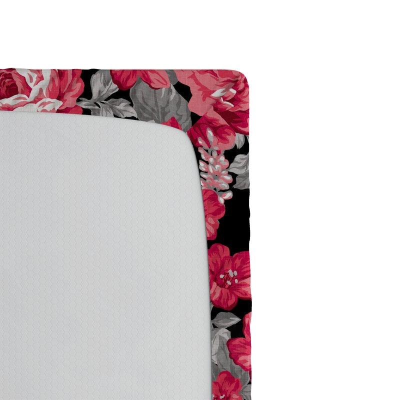 Drap-housse Ambesonne, Drap-housse très grand californien, Rose pastel / motif floral gris pâle