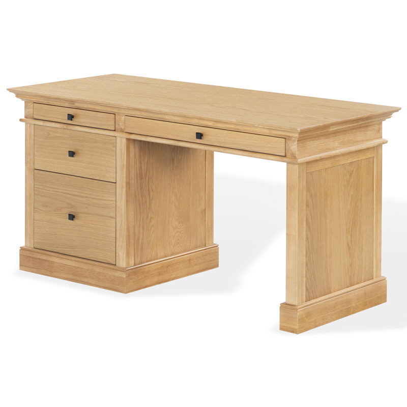 Bureau en bois 4 tiroirs Shorecrest, Bois naturel