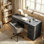 Bureau d'ordinateur 55 po avec 7 tiroirs, bureau d'ordinateur, noir