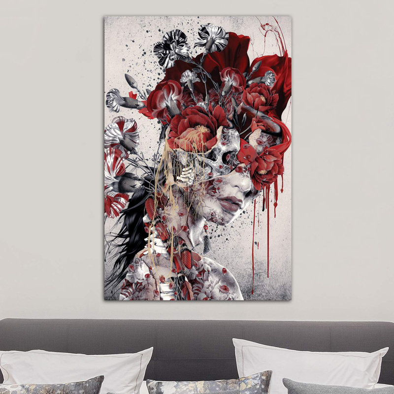 Queen Of Skull by Riza Peker - Wrapped Canvas Print, 101.6 cm H x 66.04 cm W x 3.175 cm D