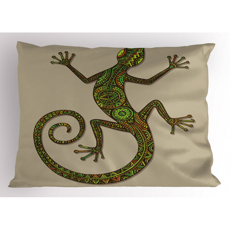 Brown/Green/Yellow Polyester Microfiber Piece Sham, Twin