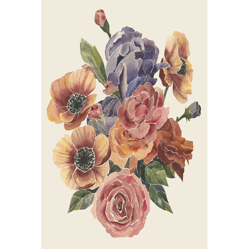 Stained Glass Posy I by Grace Popp - Wrapped Canvas Print, 46cm H x 30cm W x 3.8cm D