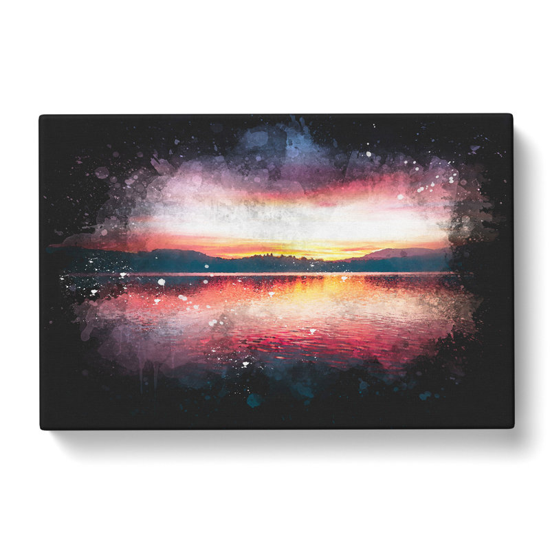 Sunset over Lake Windermere - Wrapped Canvas, 50cm H x 76cm W x 3cm D