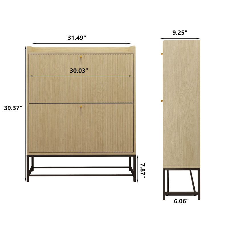 Armoire de rangement pour chaussures 20 paires (ensemble de 2), Naturel
