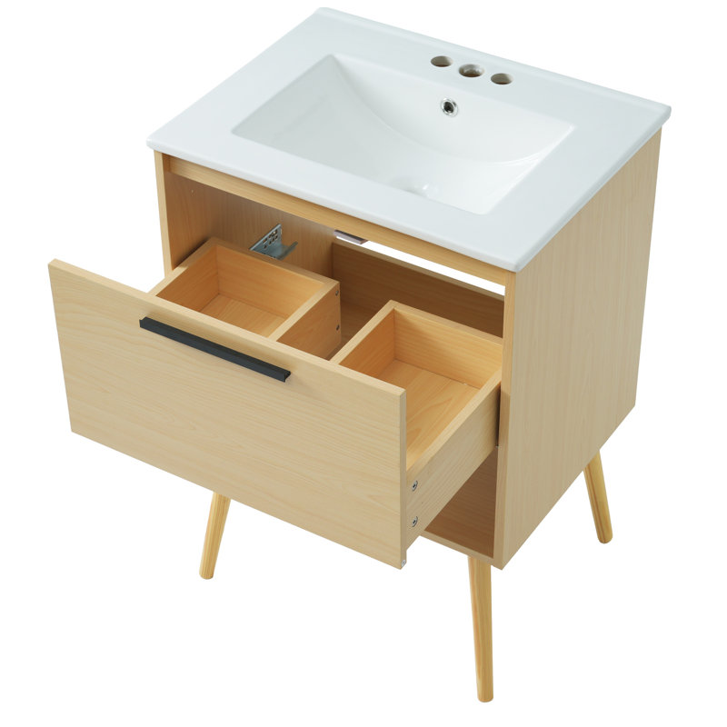 Meuble-lavabo multifonctionnel avec tiroir 24 po avec lavabo 24 po
