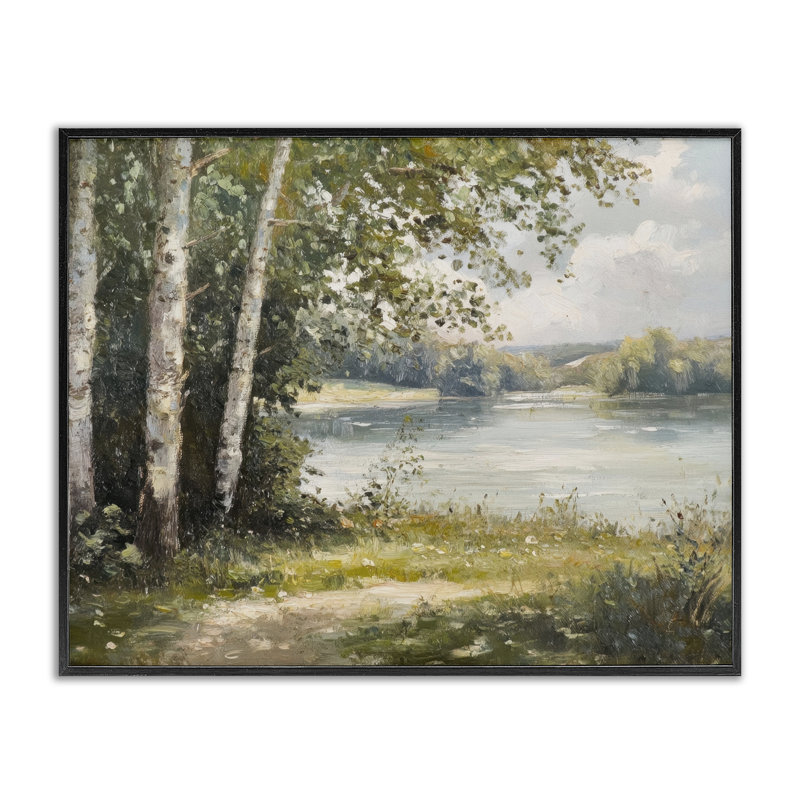«Place To Relax Lake View», estampe numérique par Petal Prints Design, H 11 po x l 14 po, Giclée encadrée noir minuit