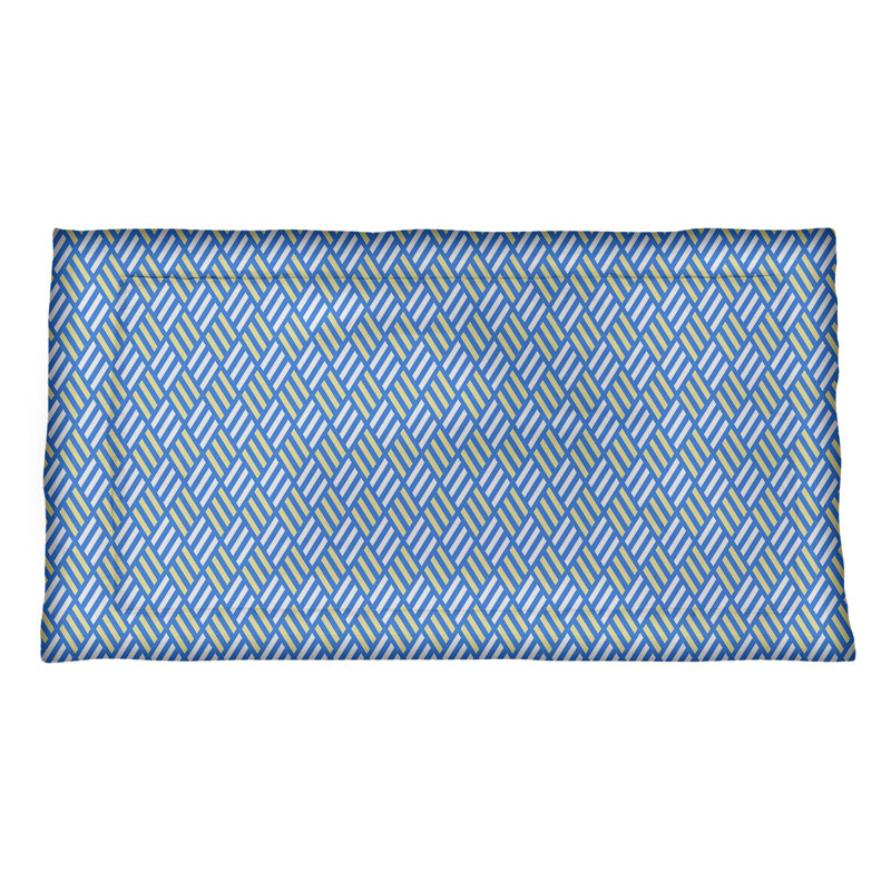 Taie décorative Katelyn Elizabeth, Très grand, Polyester, Bleu / Jaune
