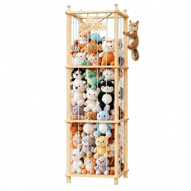 Rangement pour peluches, tour de rangement pour jouets, conception anti-basculement
