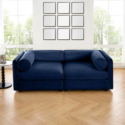 Chenille 2-Seater Sofa With Storage Seat