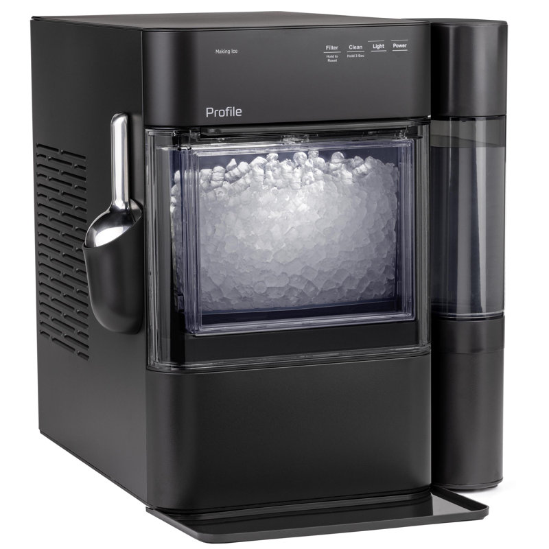 GE-Profile-Opal-2-0-Ultra-Nugget-Ice-Maker-with-Side-Tank-and-Scale-Inhibiting-Filter-XPIO13SWSS, Black