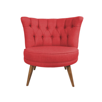 Fauteuil à oreilles Elegant, rouge carrelé, 31,5 po x 30,3 po x 29,5 po | Structure en bois massif, tissu 100% polyester, coussins rembourrés en mousse 32 nom. Conception facile à nettoyer et élégante pour la décoration moderne de la maison et de l'hôtel