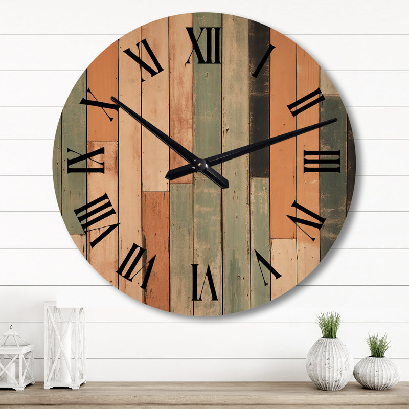 Horloge murale en bois massif Tyashia, Grand
