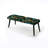 Gold And Green Luxury Damask Pattern - Damask Upholstered Black Bench