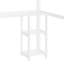 Loft Bed Frame With Built-In Wardrobe, Metal Loft Bed With Desk And Storage Shelves, White