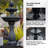 3.7 ft Tall Solar Powered Two-Tier Outdoor Garden Fountain with Auto Shut-Off Pump - Black-481190059