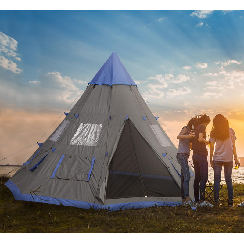 Tente de camping pour 4 à 6 personnes pour 6 à 7 personnes: Comprend 8 fenêtres en filet.