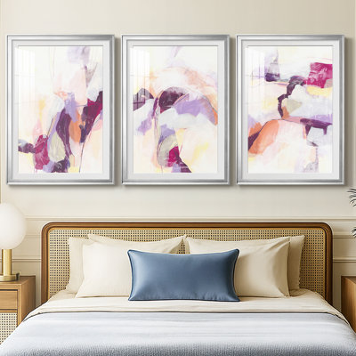Polaire magenta I - reproduction sur mesure encadrée de qualité supérieure - 3 pièces