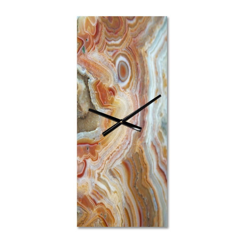 Horloge murale bandes et ovales sur agate, Petit