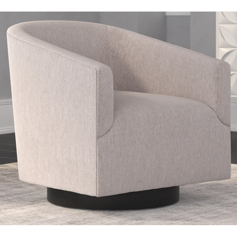 Fauteuil demi-tonneau pivotant Bevis, Tweed avoine