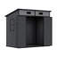 Dark grey wood grain plastic tool shed