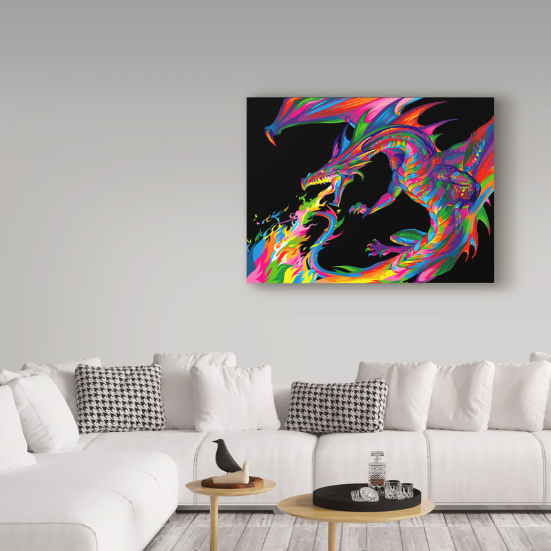 « imaginaire dragon », reproduction d’impression sur toile tendue, H 14 po x l 19 po x P 2 po