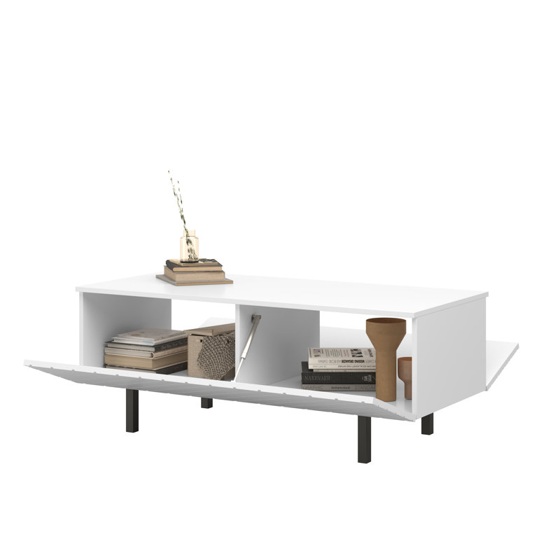 Aset Four Leg Coffee Table with Storage, White/Black
