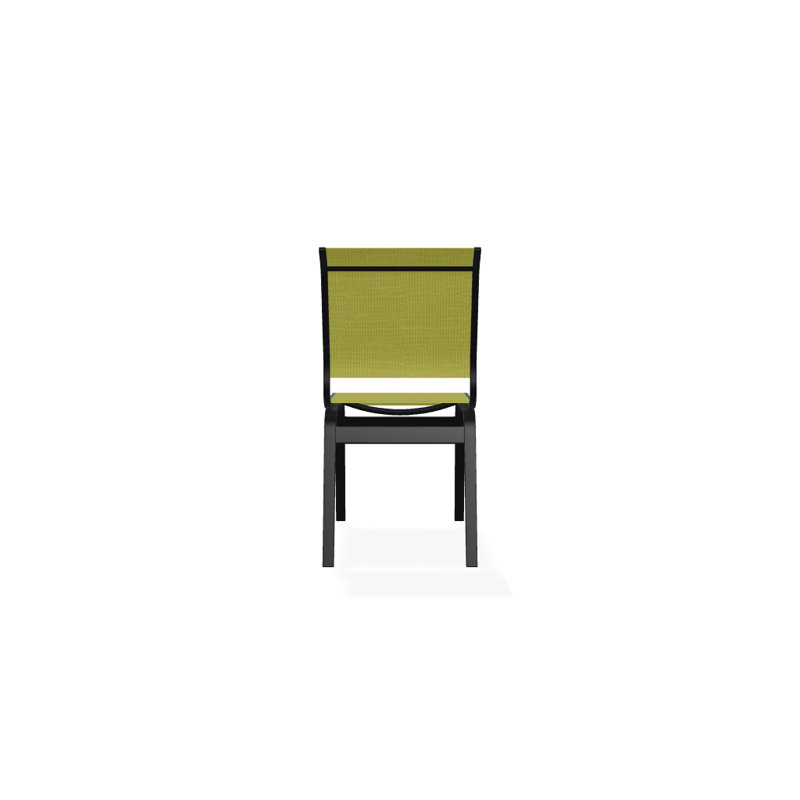 Chaise d'appoint de salle à manger Hiraku, Lime 38D Sunbrella®, Noir texturé