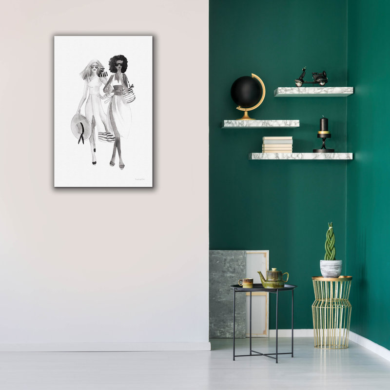 Art mural sur toile Epic Graffiti «Paris Girlfriend 4 Bw» par Mercedes Lopez Charro, H 40 po x l 26 po x P 1,5 po