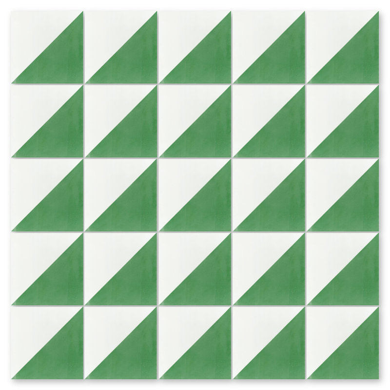 Man Overboard 8" x 8" Cement Wall & Floor Tile, Green & White