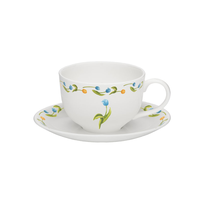 Tulip Handmade Bone China Teacup and Saucer