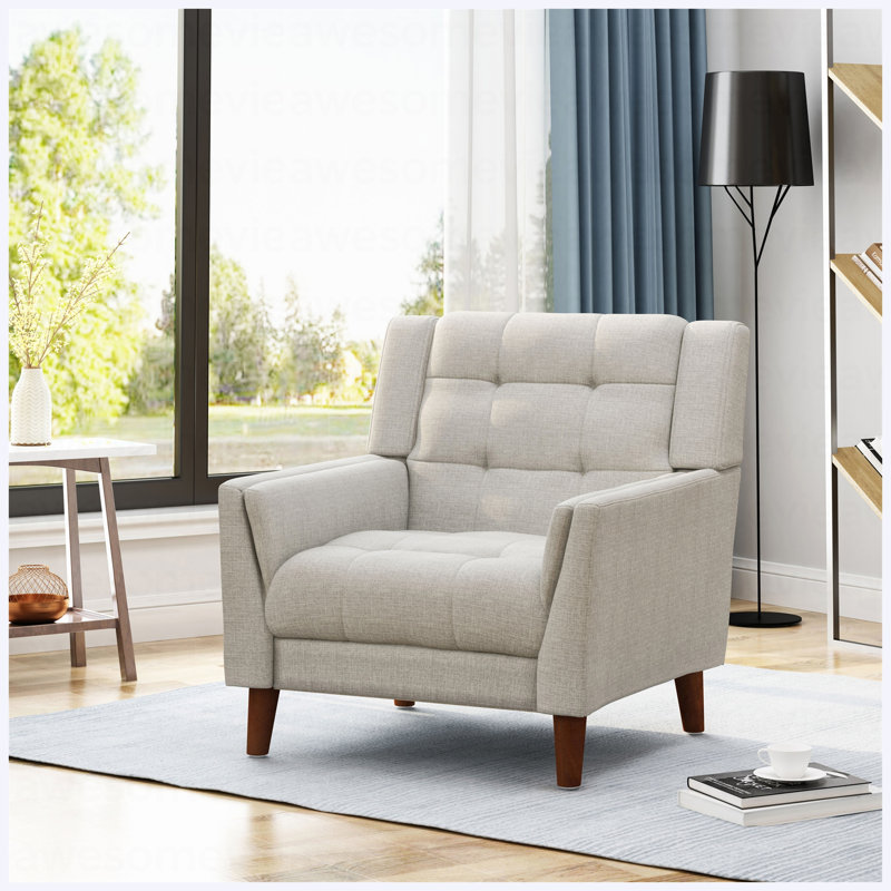 Fauteuil Mid-Century moderne, Beige