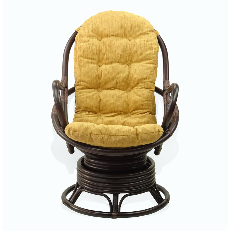 Gartman Upholstered Swivel Accent Chair, Light Brown Polypropylene/Olefin