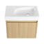 Meuble-lavabo de 61 cm avec lavabo en céramique, lavabo suspendu mural, rangement en bois à double porte pour salle de bain, chêne - Meuble-lavabo de 61 cm, rangement, style moderne