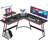 L Shaped Gaming Computer Desk with Adjustable Game Chair-1076601310