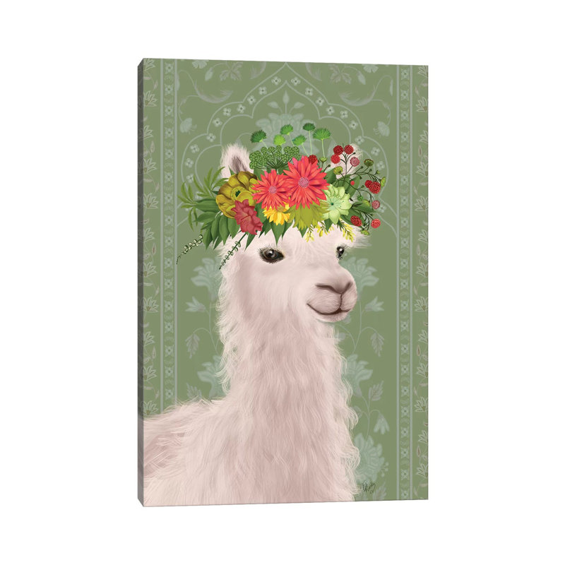 Llama Bohemian 4 1 Piece Wrapped Canvas Wall Art, 20.32 cm H x 30.48 cm W