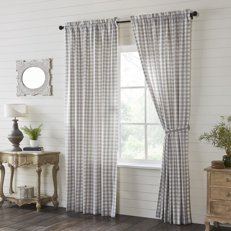 Paire de rideaux obscurcissant 100% coton Barryan, Gris cendré