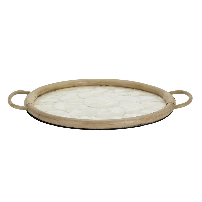 Norine Capiz Rattan Round Serving Tray