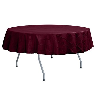 Ultimate Textile -3 Pack- Embroidered Pintuck Taffeta 60-Inch Round Tablecloth - Fits Tables Smaller Than 60-Inches In Diameter, Garnet / Burgundy -  3PKS-60R-174