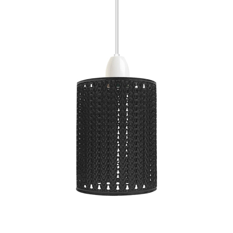 13.5cm H Metal Drum Lamp Shade ( Uno ), Black