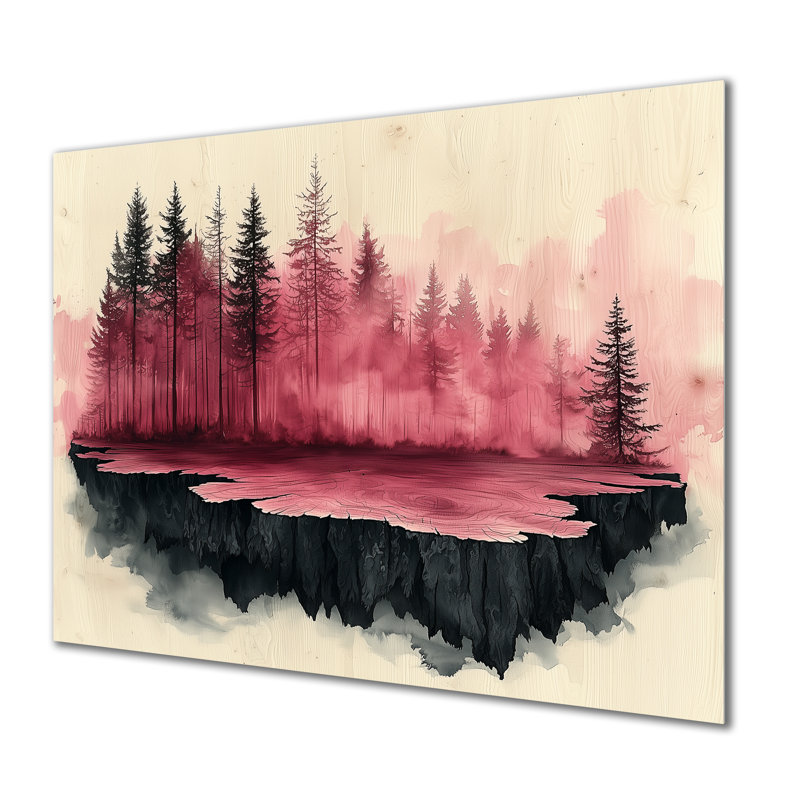 Décoration murale en métal «The Enchanted Flow of the Crystal Rose Forest II», H 12 po x l 20 po