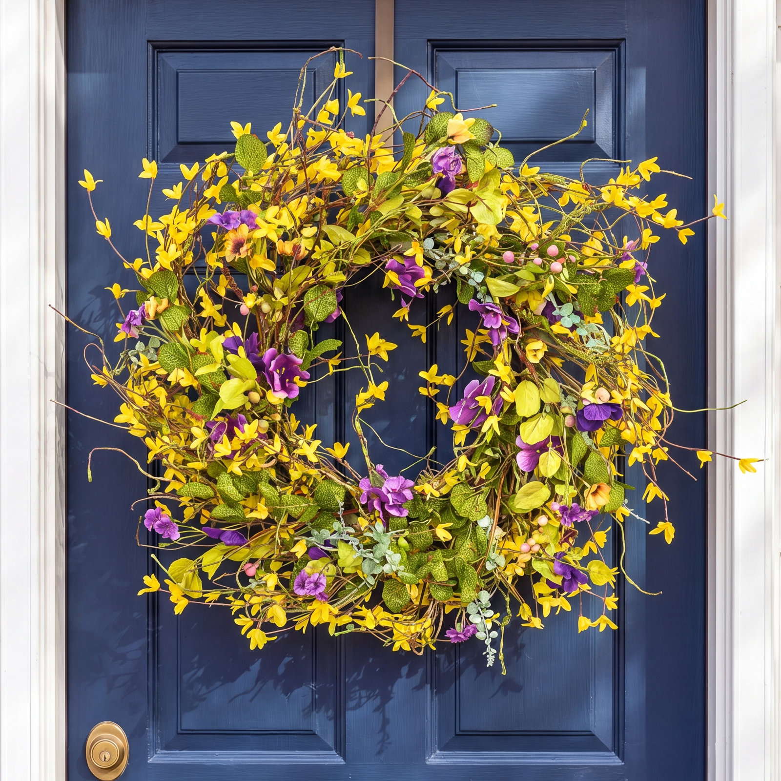 26" Handcrafted Pansy Everyday Wreath