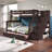 Tena Solid Wood Standard Stairway Bunk Beds Twin over Full, 4 Drawers in the Steps, Twin Trundle, Dark Cherry-172585941-188974651