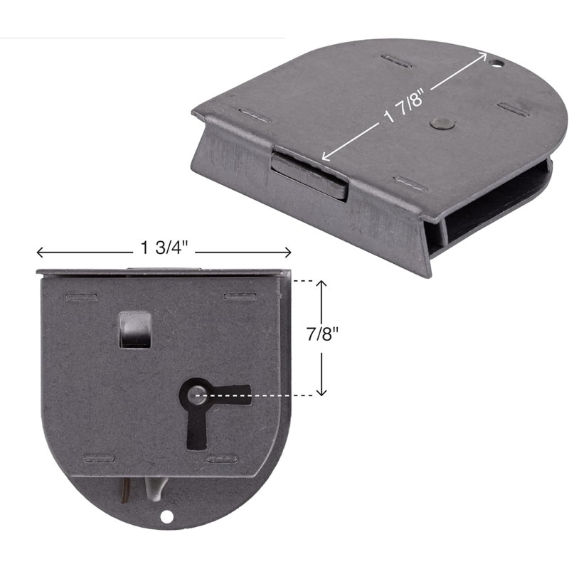 Long Rounded Half Mortise Lock with Skeleton Key