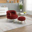 Fauteuil d'appoint rembourré en tonneau de velours avec repose-pieds, ensemble de fauteuil de détente et de repose-pieds Accent Comfy, fauteuil de canapé simple avec siège de salon, bureau