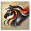  'Horse Head Abstract' by Rey Klimt Acrylic Glass Wall Art, 12" x 12"