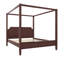 Lit plateforme à baldaquin en bois avec tête de lit et pieds de support-130082387-130082389
