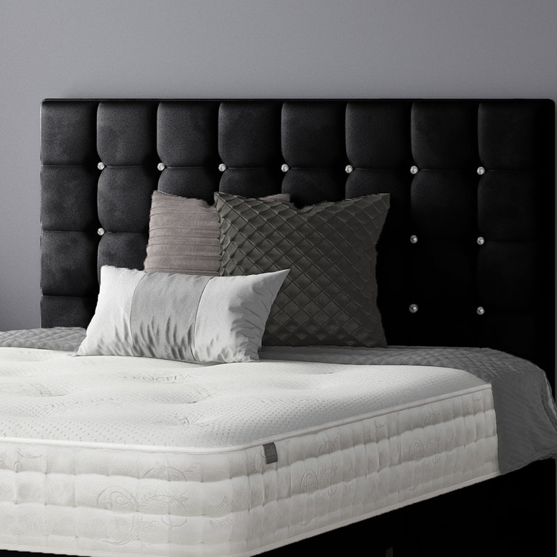 Rochester Upholstered Headboard, Small Double (4'), Black