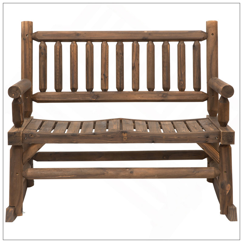 Chaise berçante en bois 2 personnes, Coloré